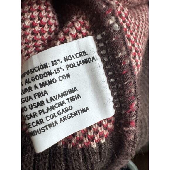 IndiaStyle Tejidos Wear with Love Aztec Tribal Pattern Cardigan Sweater M BoHo - Picture 5 of 5